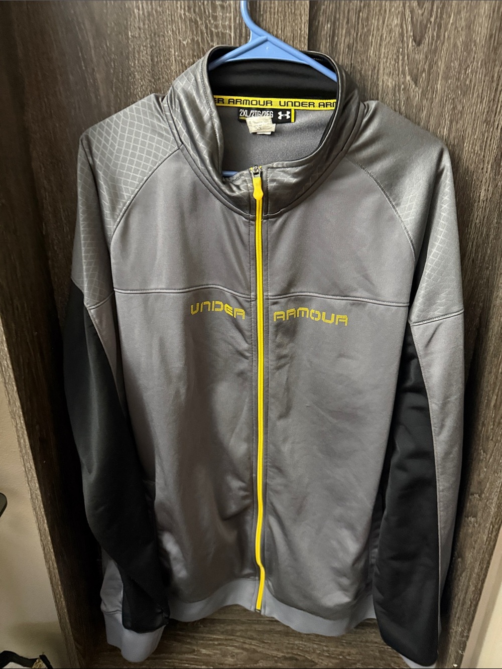 Under Armour Gray and Yellow Menโs Performance Full-Zip Jacket
